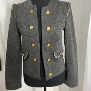 Gray Jacket With Gold Detail